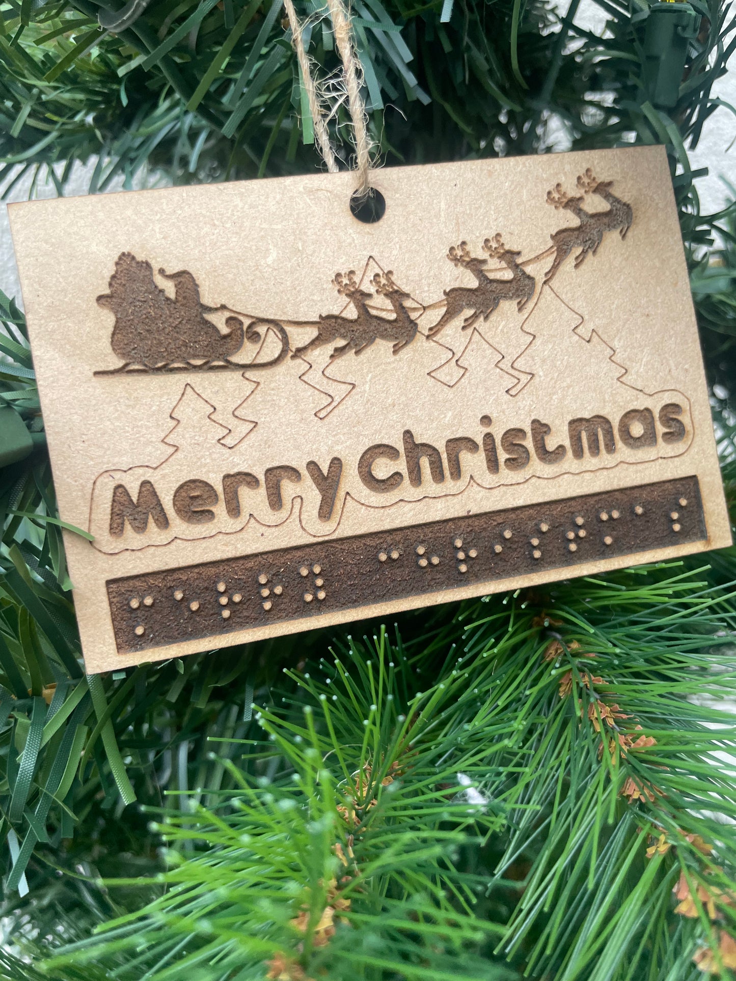 Merry Christmas Braille Ornament