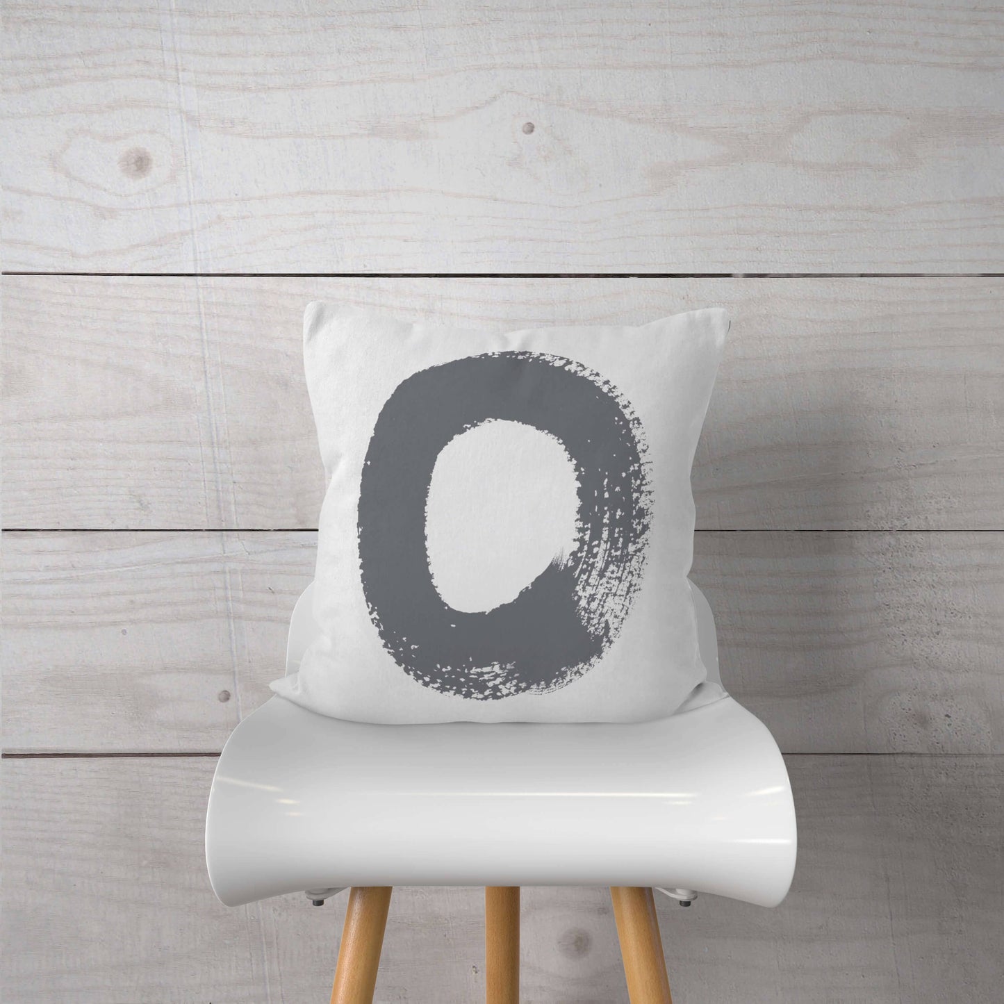 Gray O Pillow Cover