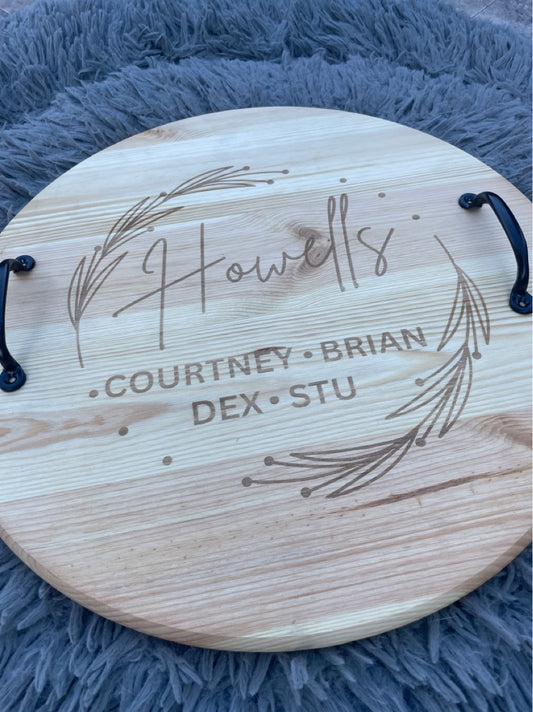 Handmade Custom Name Serving Tray