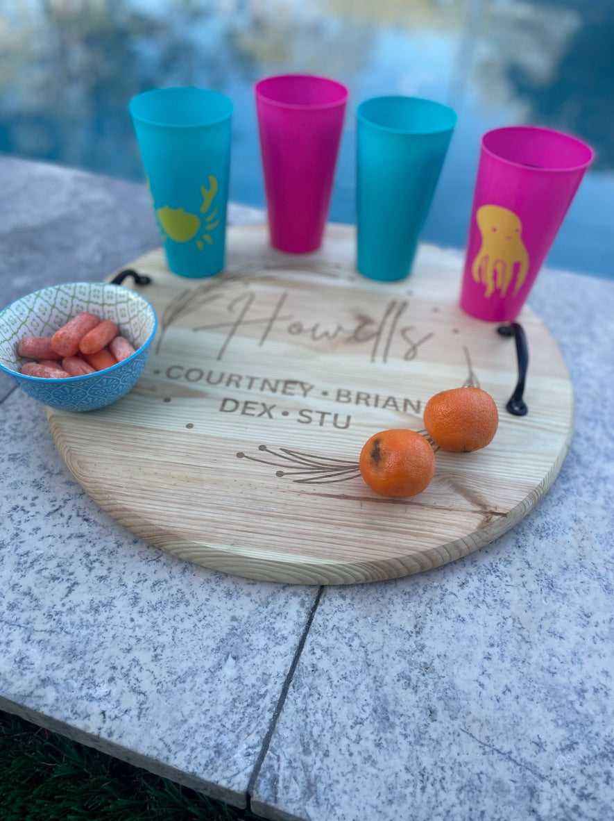 Handmade Custom Name Serving Tray