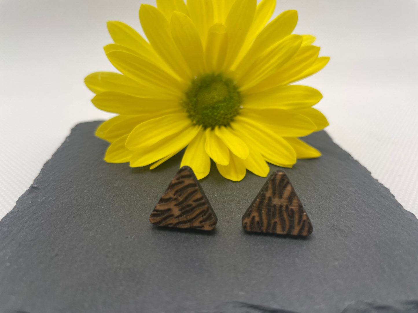 Leopard Triangle Stud Earrings