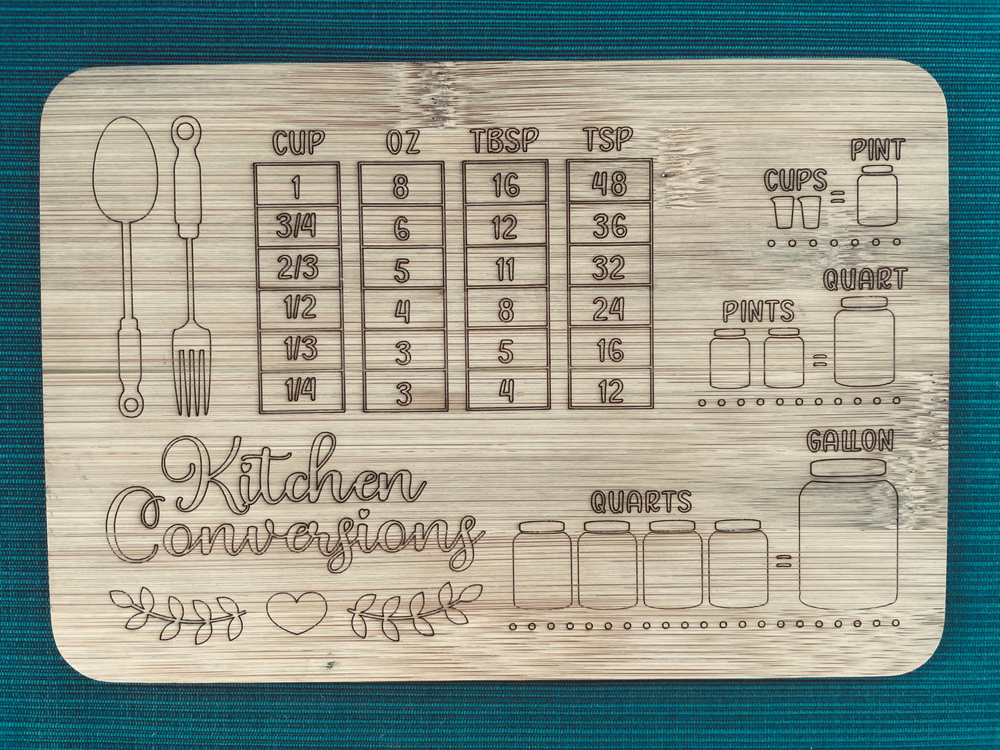 Bamboo Measurement Cutting Board