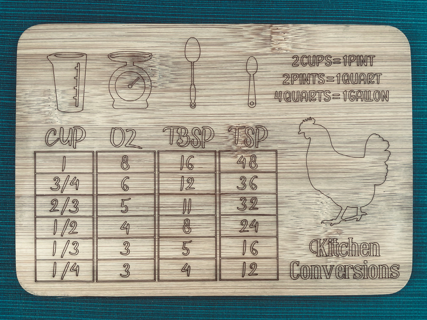 Bamboo Measurement Cutting Board