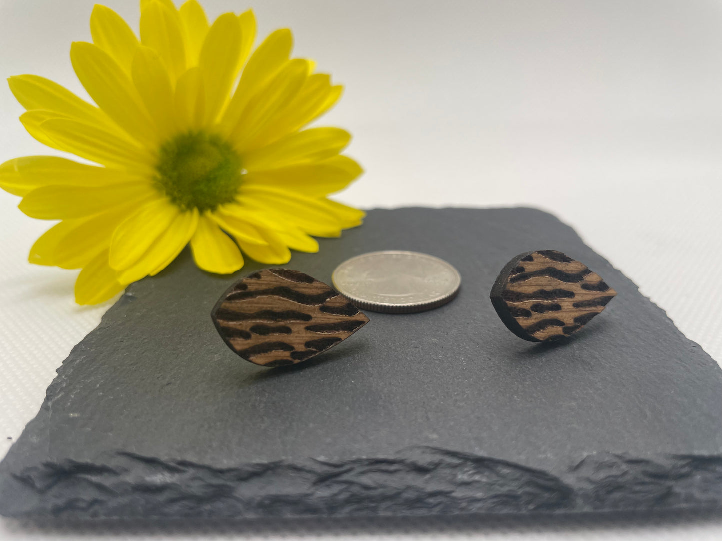 Animal Print Water Drop Stud Earrings